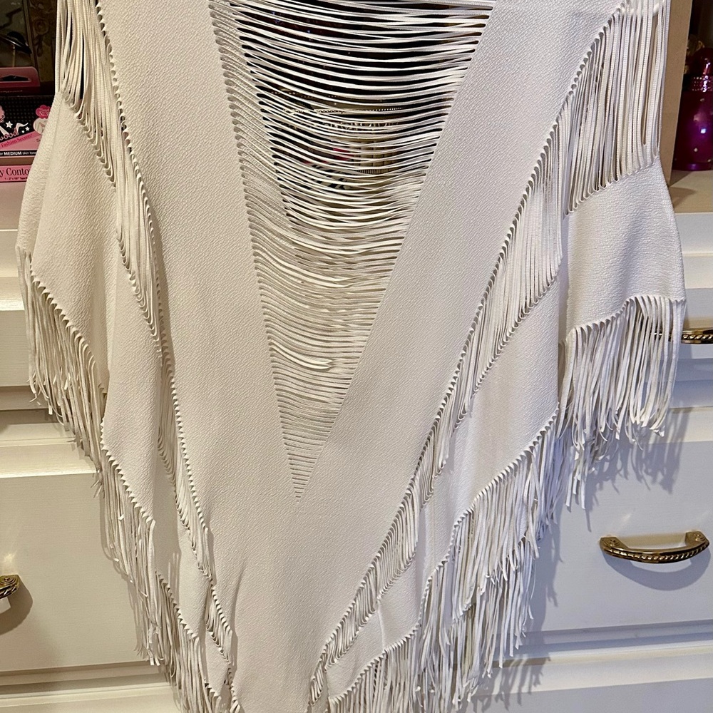 Beach Bunny White Fringe Swim Cover-Up